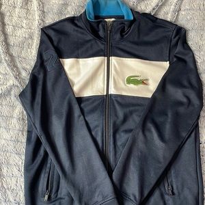 Lacoste Track Jacket. Blue/White and Green. Size XL